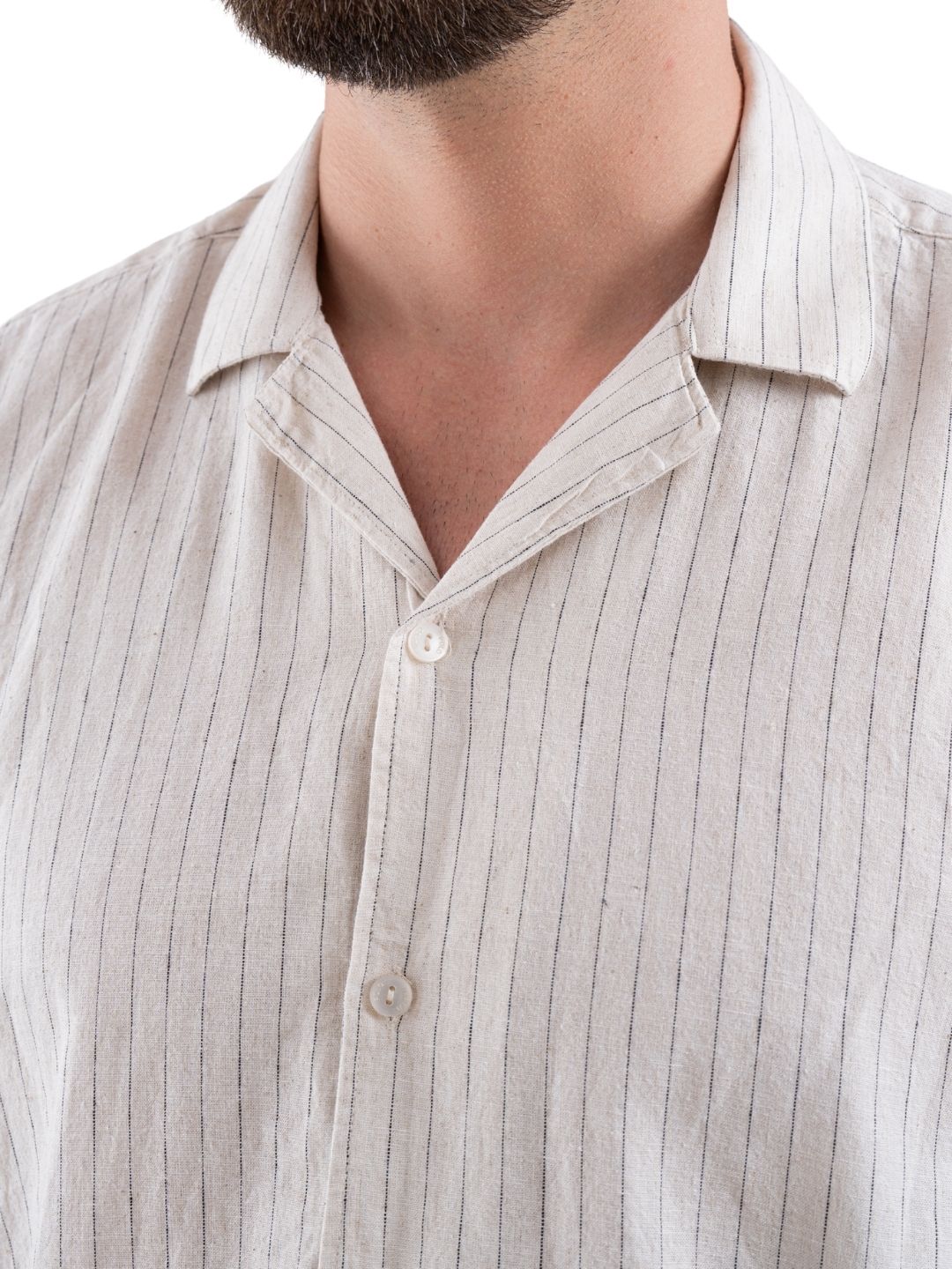 Comfort Horizon Beige Linear Resort Shirt