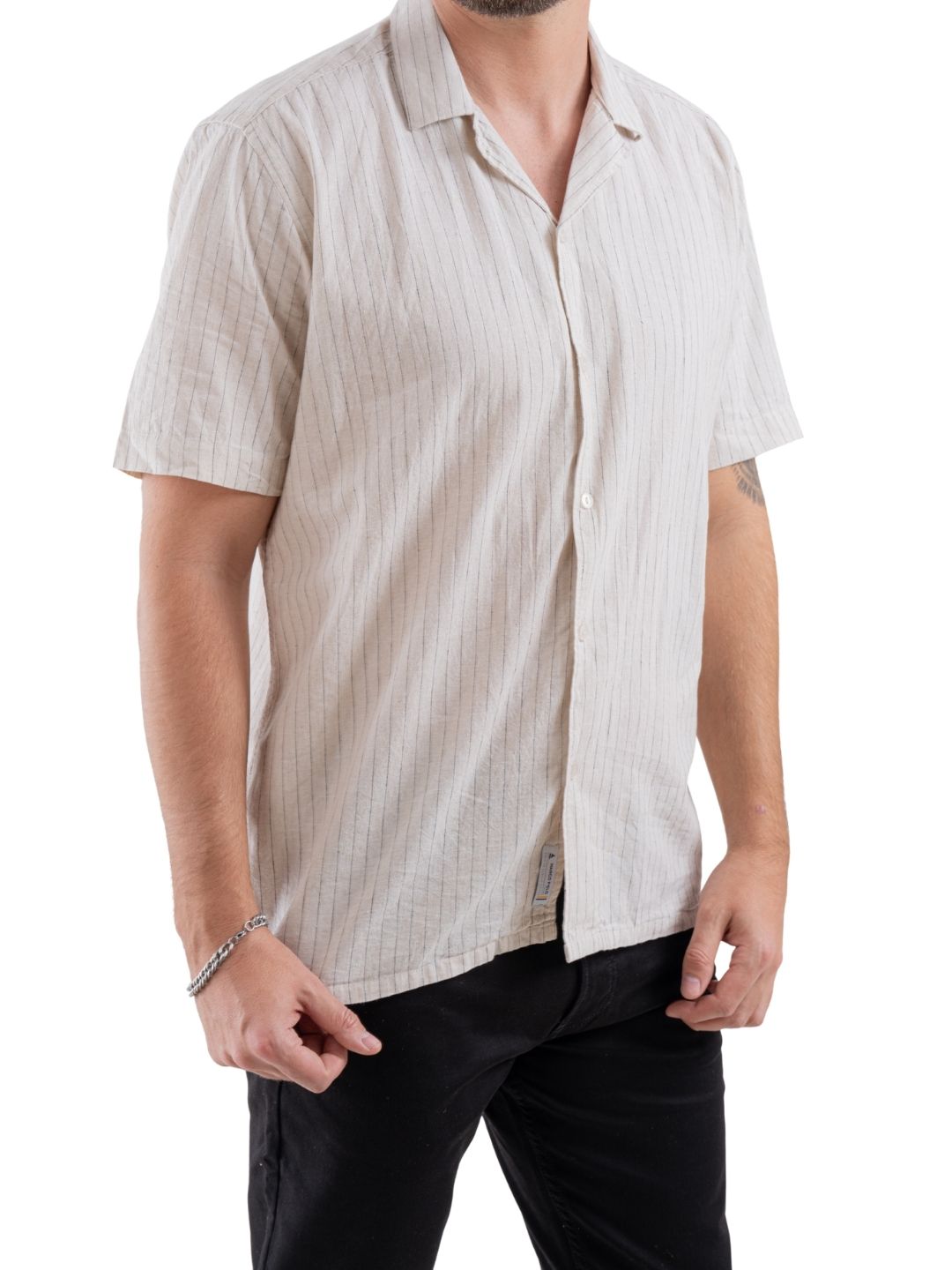 Comfort Horizon Beige Linear Resort Shirt
