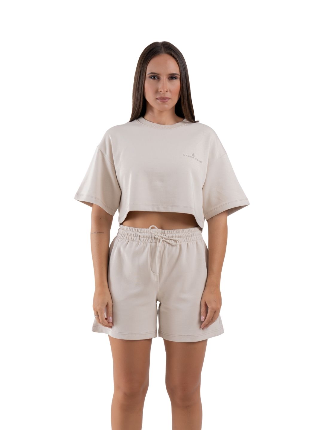 Urban Comfort Horizon Beige Signature Crop Top