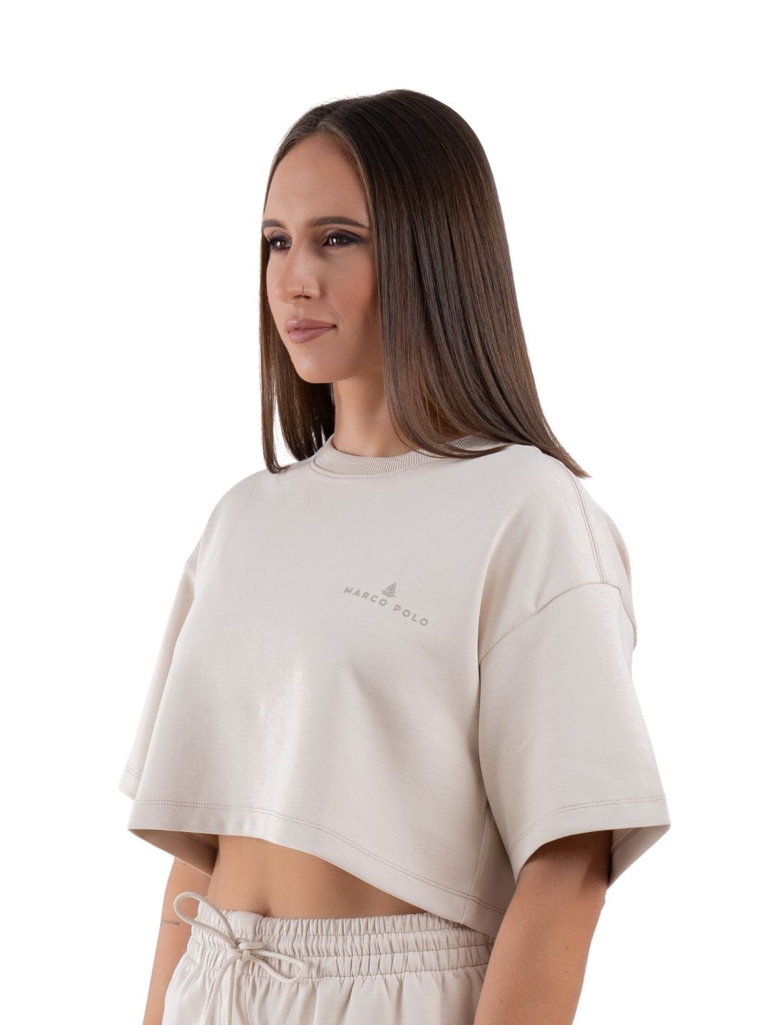 Urban Comfort Horizon Beige Signature Crop Top