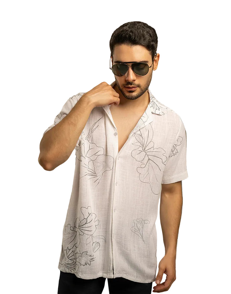 Urban Comfort Tropical Sketch Resort Shirt