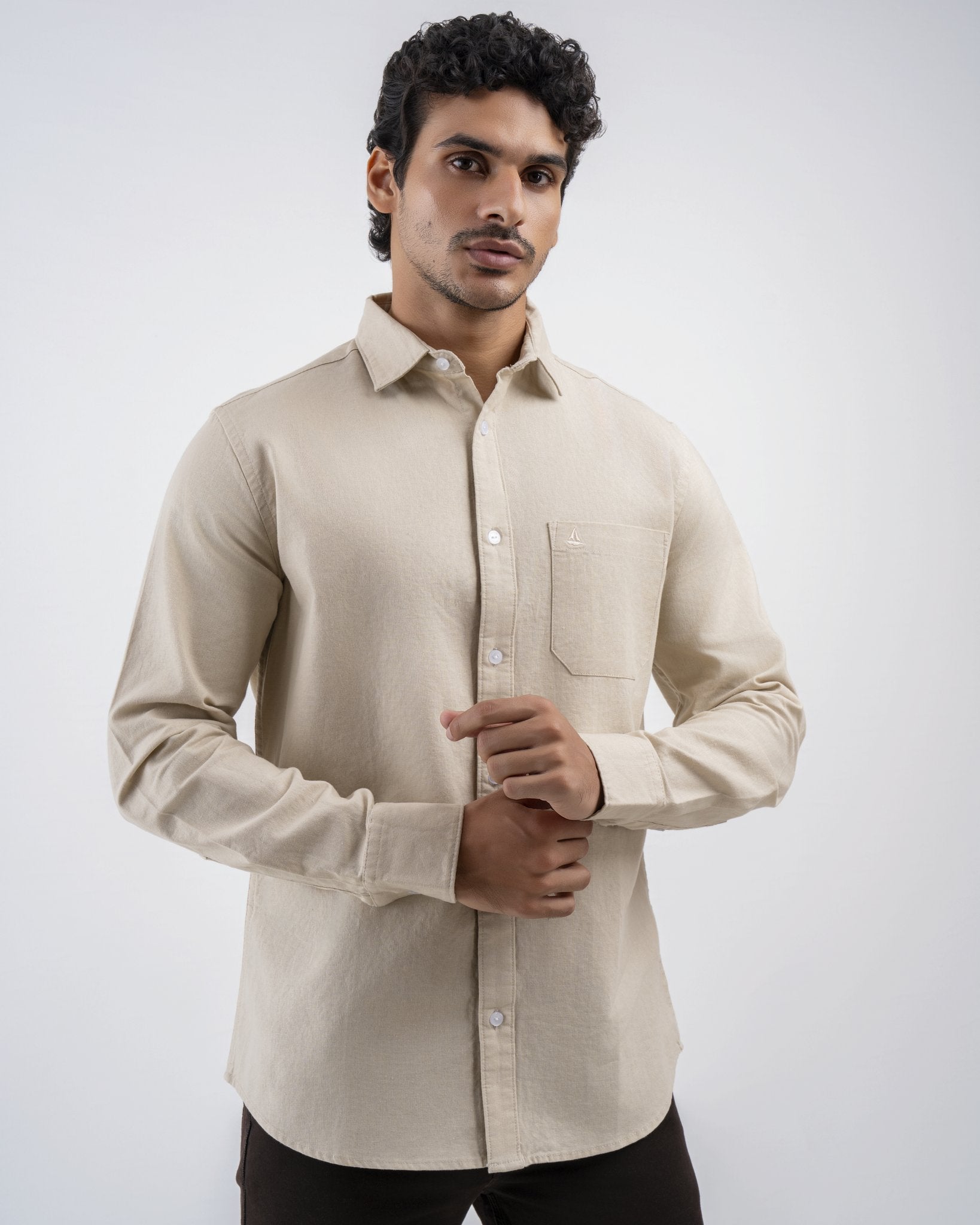 Utility Linen Long Sleeve Shirt