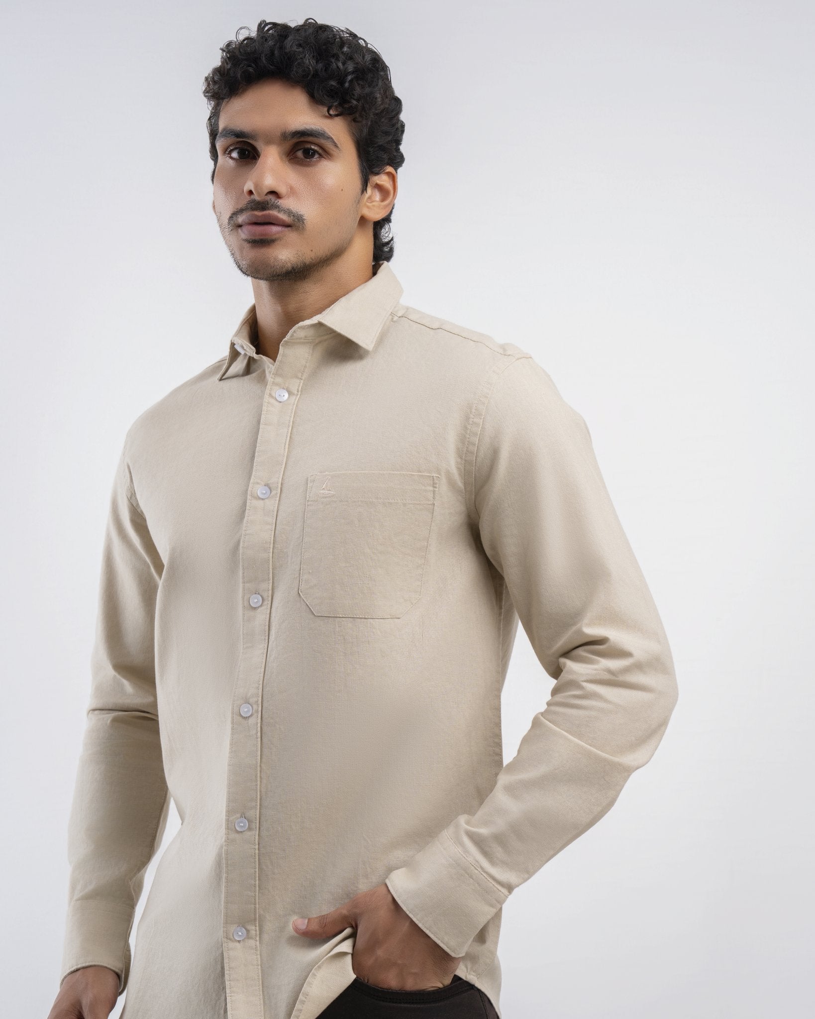 Utility Linen Long Sleeve Shirt