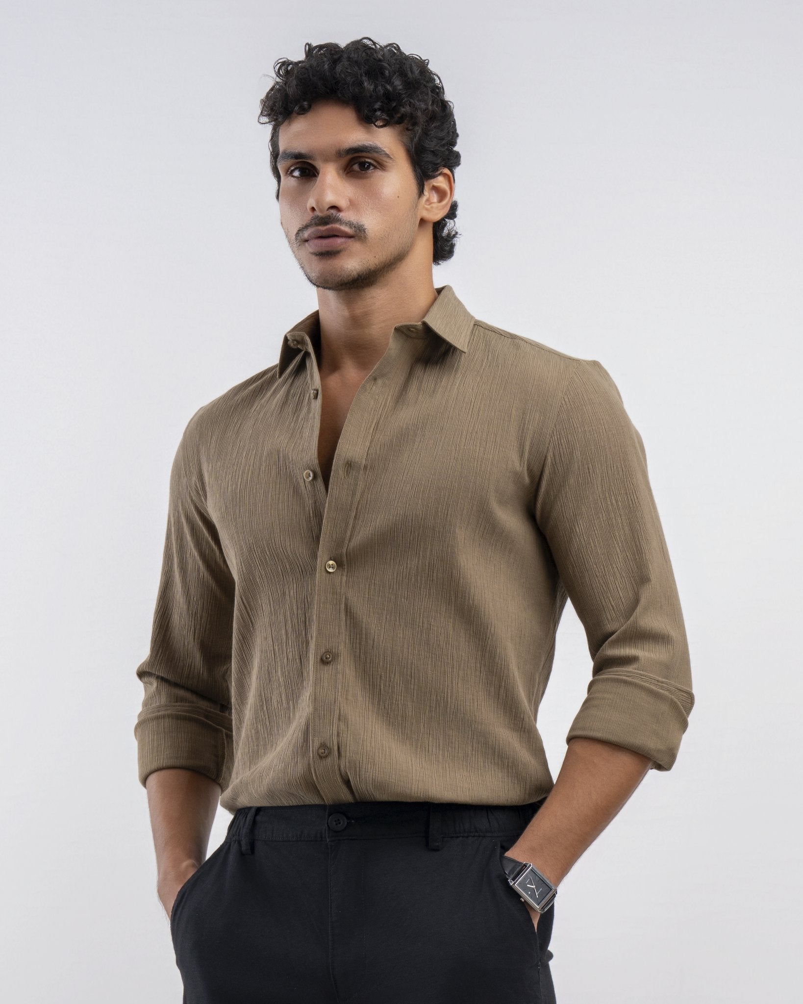 Noir Crinkle Shirt