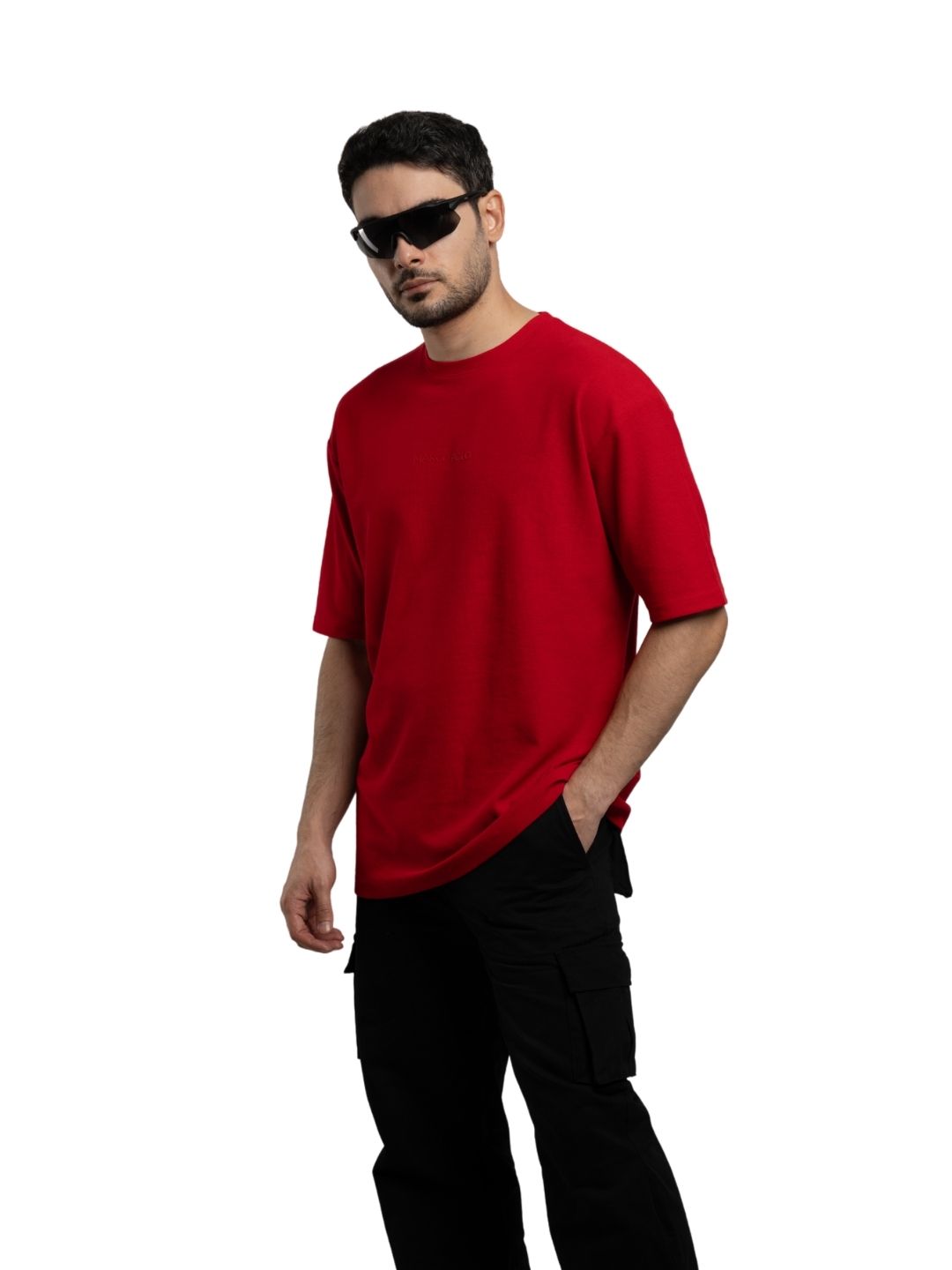 The Cozy Red Oversized Waffle Tee