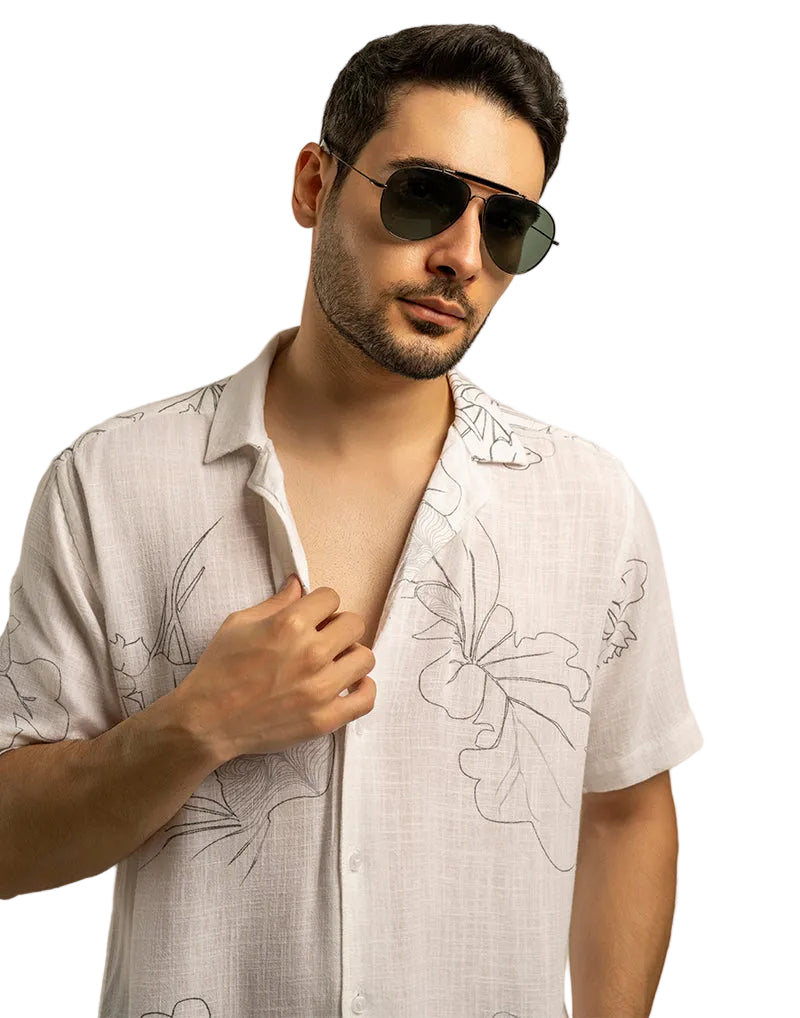Urban Comfort Tropical Sketch Resort Shirt